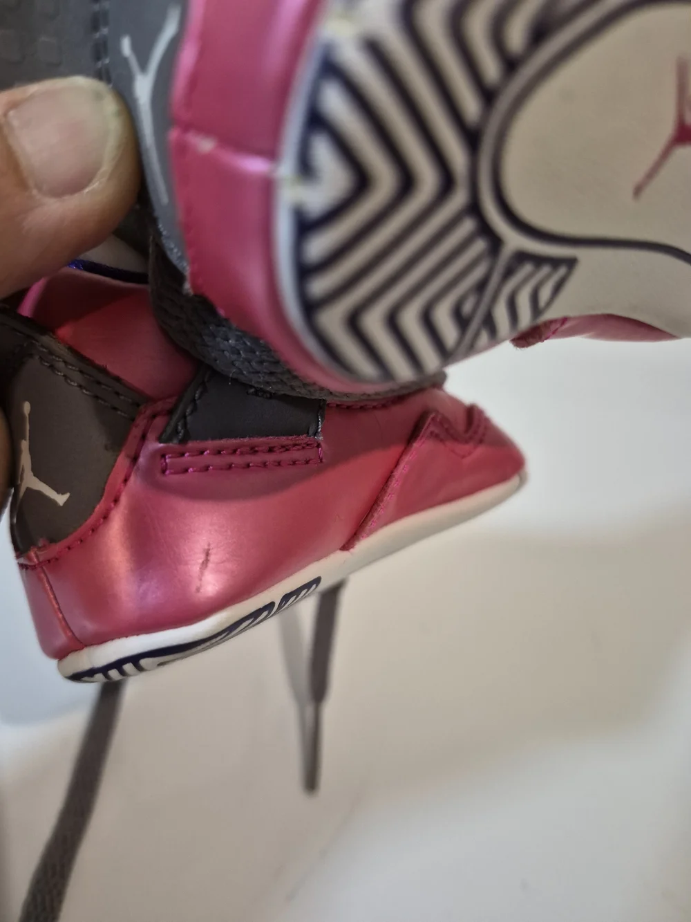Jordan Baby Pink and Purple Jumpman Sneakers